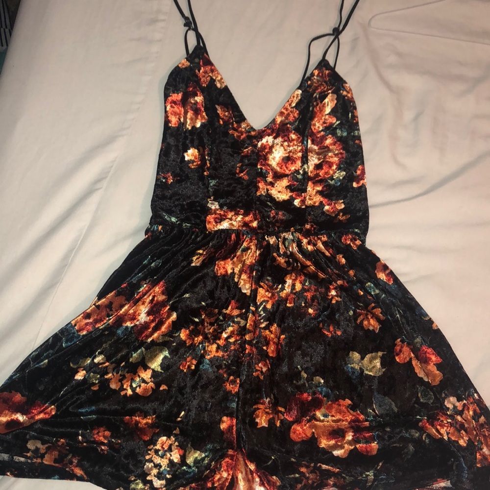 LIKE NEW Velvet Floral Romper